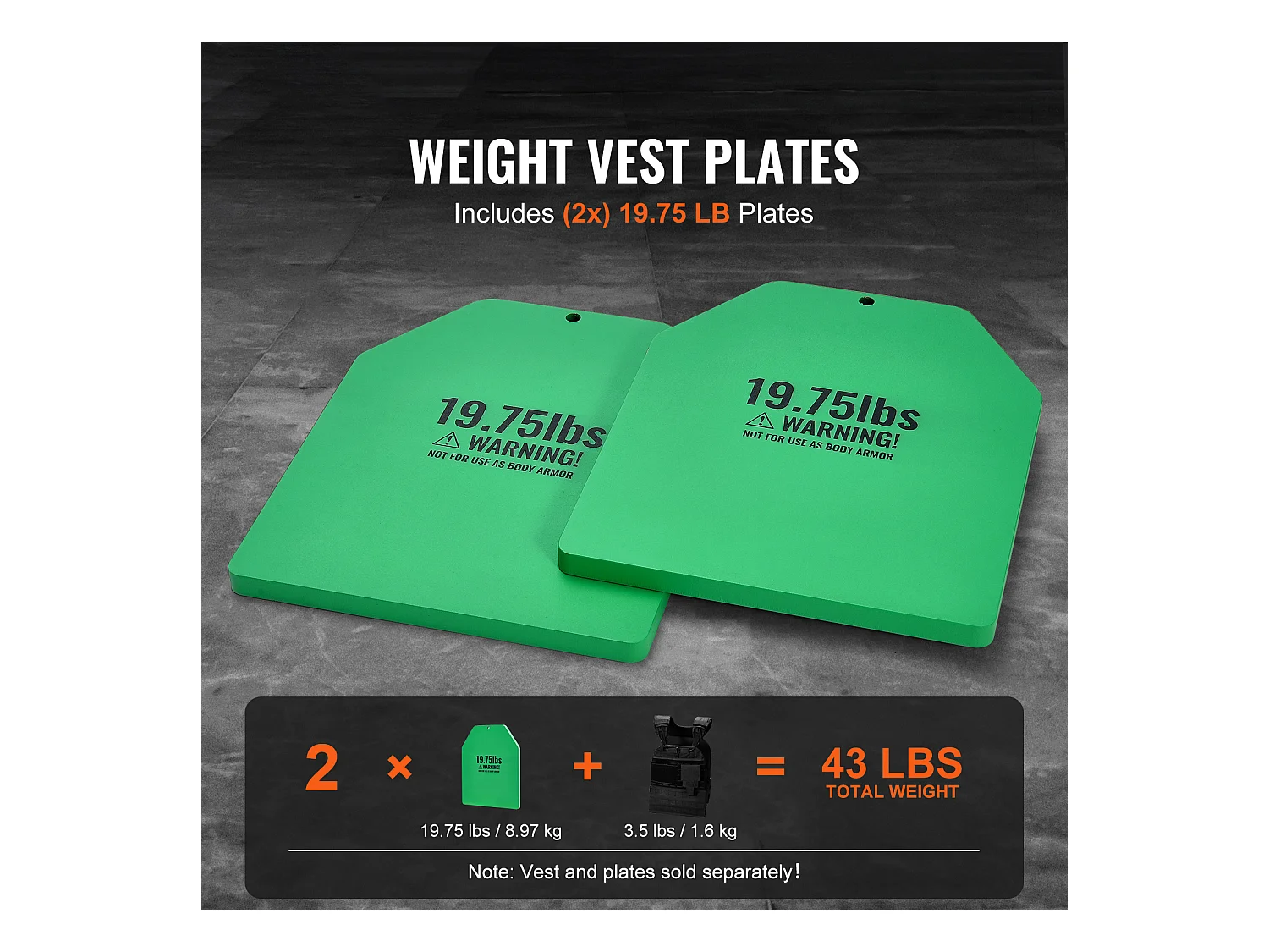 Plaques de Poids SucceBuy pour Gilet de Fitness 9kg, Acier de Qualité Supérieure pour des Entraînements Améliorés. Idéal pour la Musculation