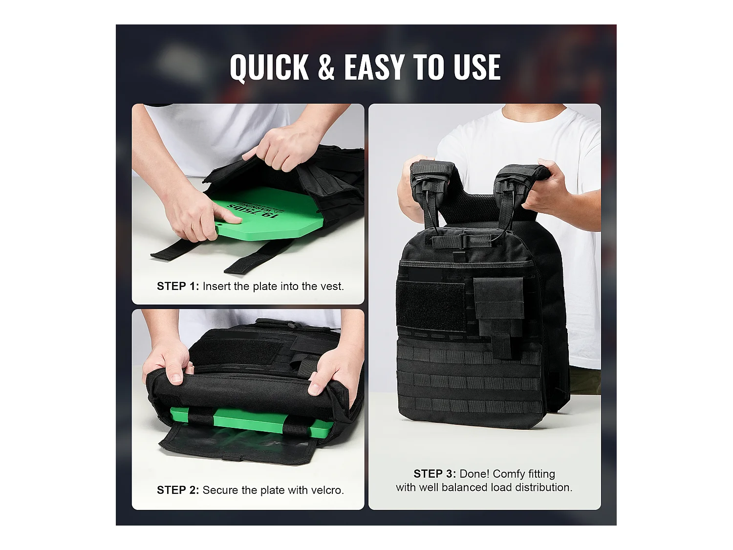 Plaques de Poids SucceBuy pour Gilet de Fitness 9kg, Acier de Qualité Supérieure pour des Entraînements Améliorés. Idéal pour la Musculation