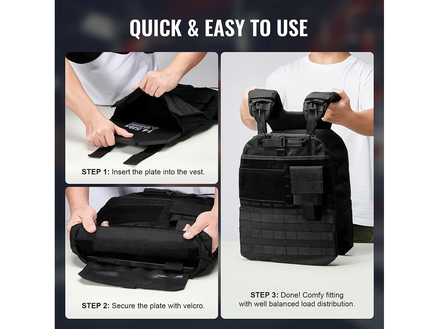 Plaques de Poids SucceBuy pour Gilet Lesté, Paires de 6.6 kg, de Qualité Supérieure pour des Exercices tels que l'Aérobic, la Randonnée, les Tractions