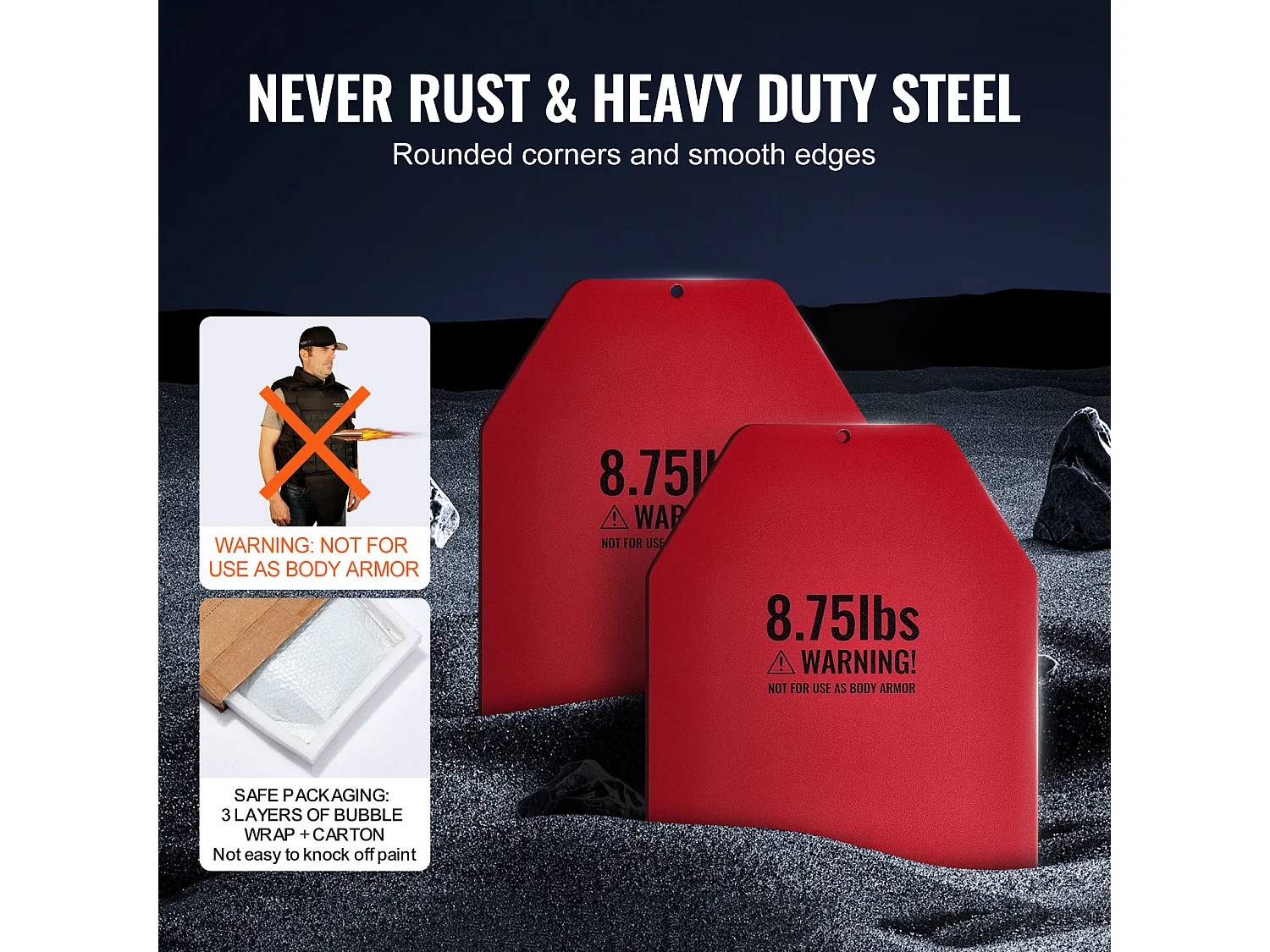 Plaques de Poids SucceBuy pour Gilet Lesté 4kg pour Entraînements Intenses, Acier de Qualité Supérieure, Coupe Ergonomique