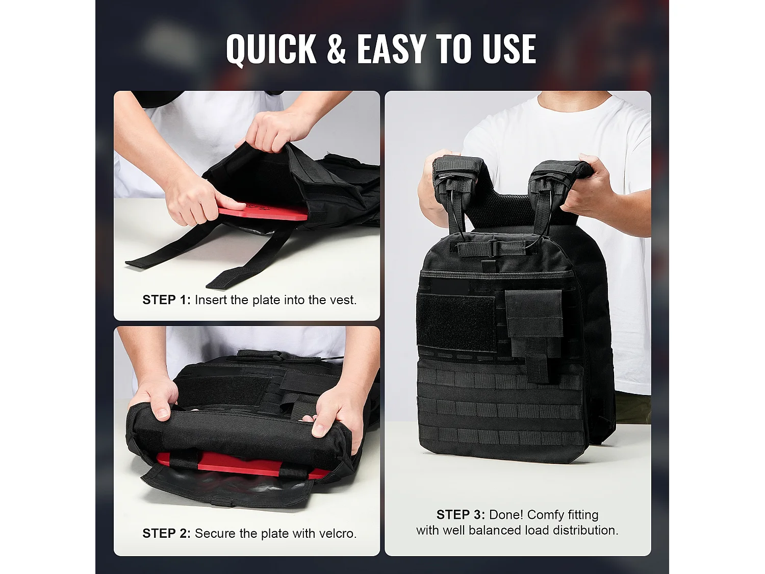 Plaques de Poids SucceBuy pour Gilet Lesté 4kg pour Entraînements Intenses, Acier de Qualité Supérieure, Coupe Ergonomique