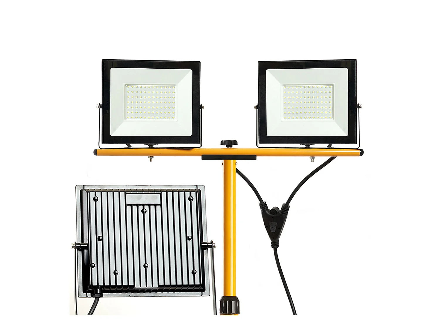 Led Halogeen Bouwplaatsspot Op Statief Toolight Rsl005-2X50N Yellow