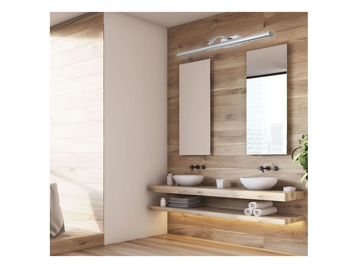 Applique Murale Toolight App366-1W Chrome 70Cm