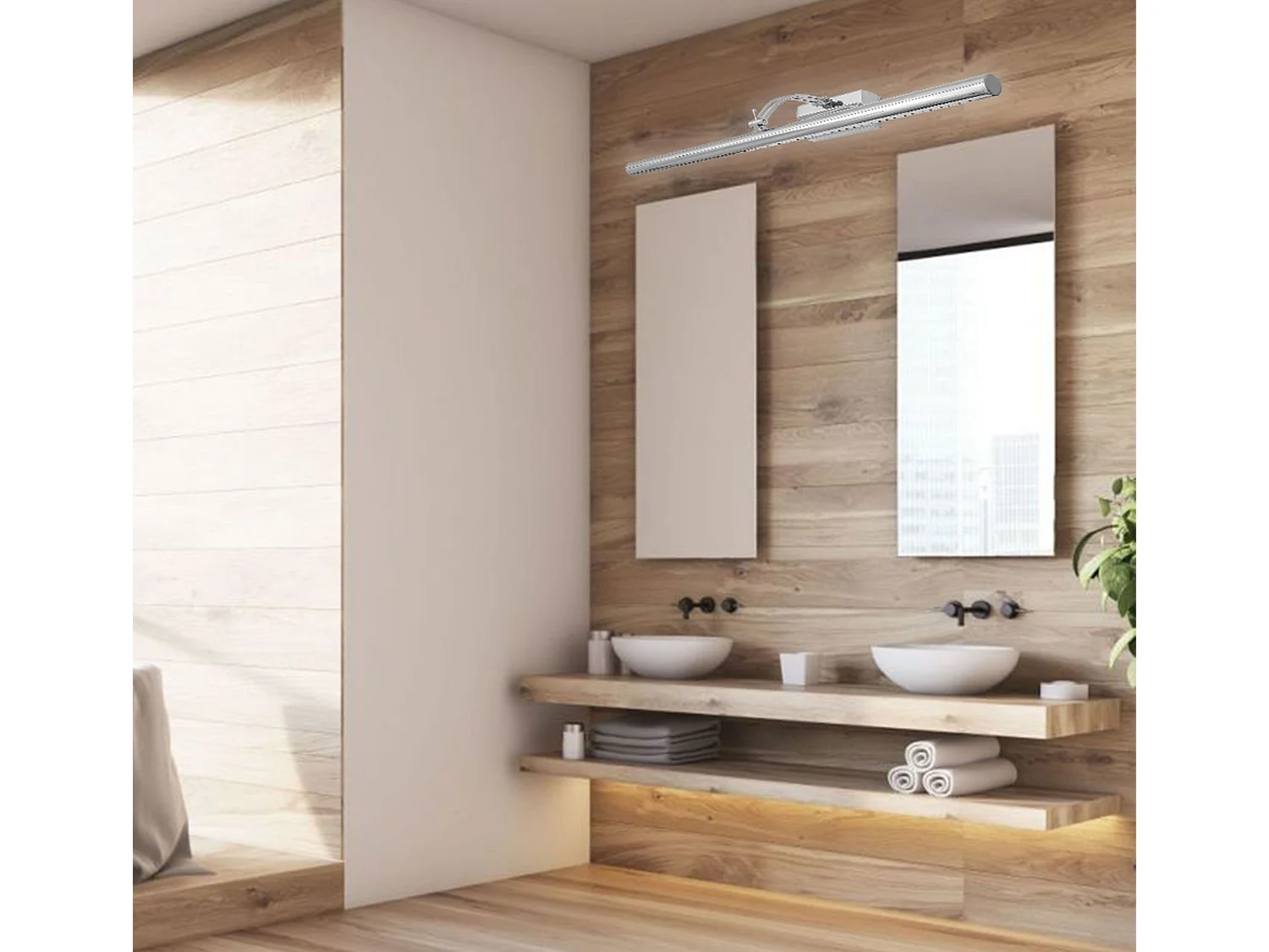 Applique Murale Toolight App366-1W Chrome 70Cm