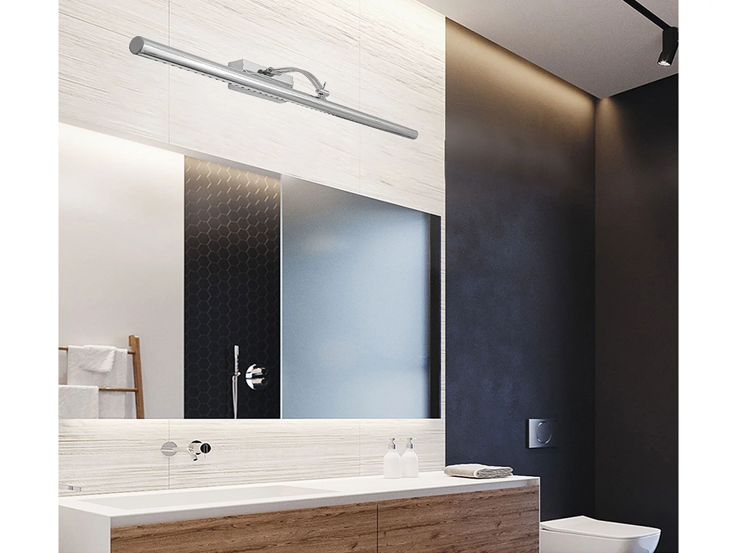 Applique Murale Toolight App366-1W Chrome 70Cm