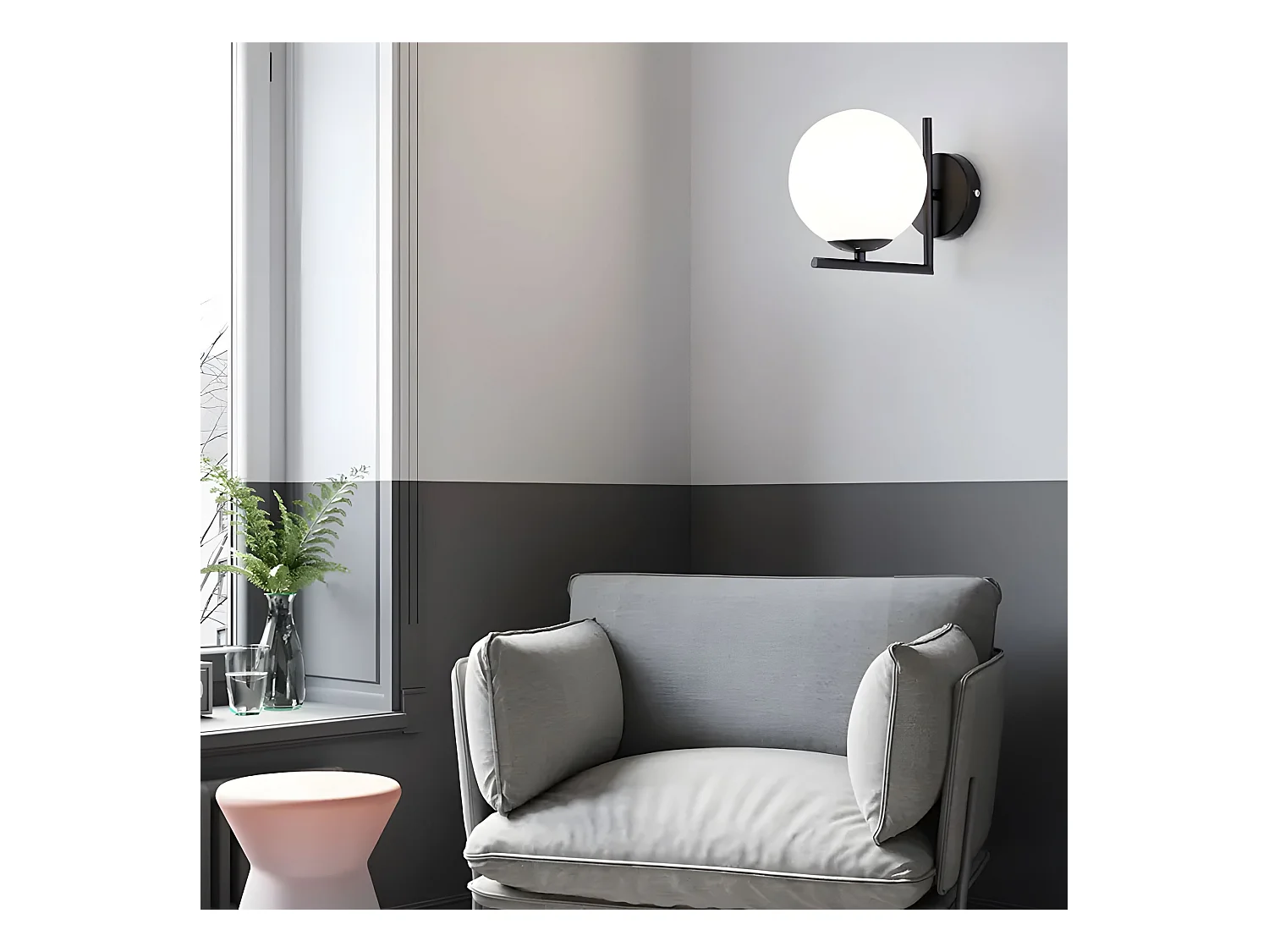 Applique Murale Toolight G101-1W Black White