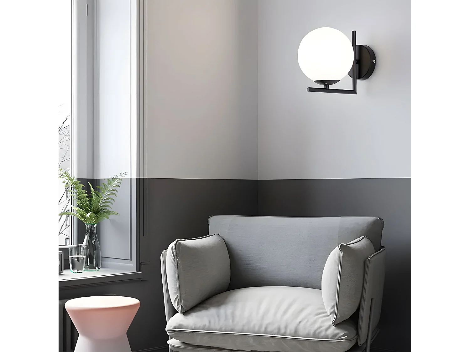 Applique Murale Toolight G101-1W Black White