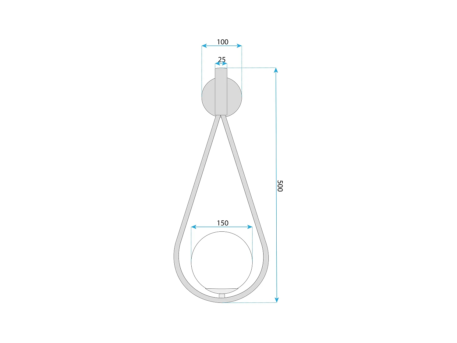 Applique Murale Toolight G093-1W Black White