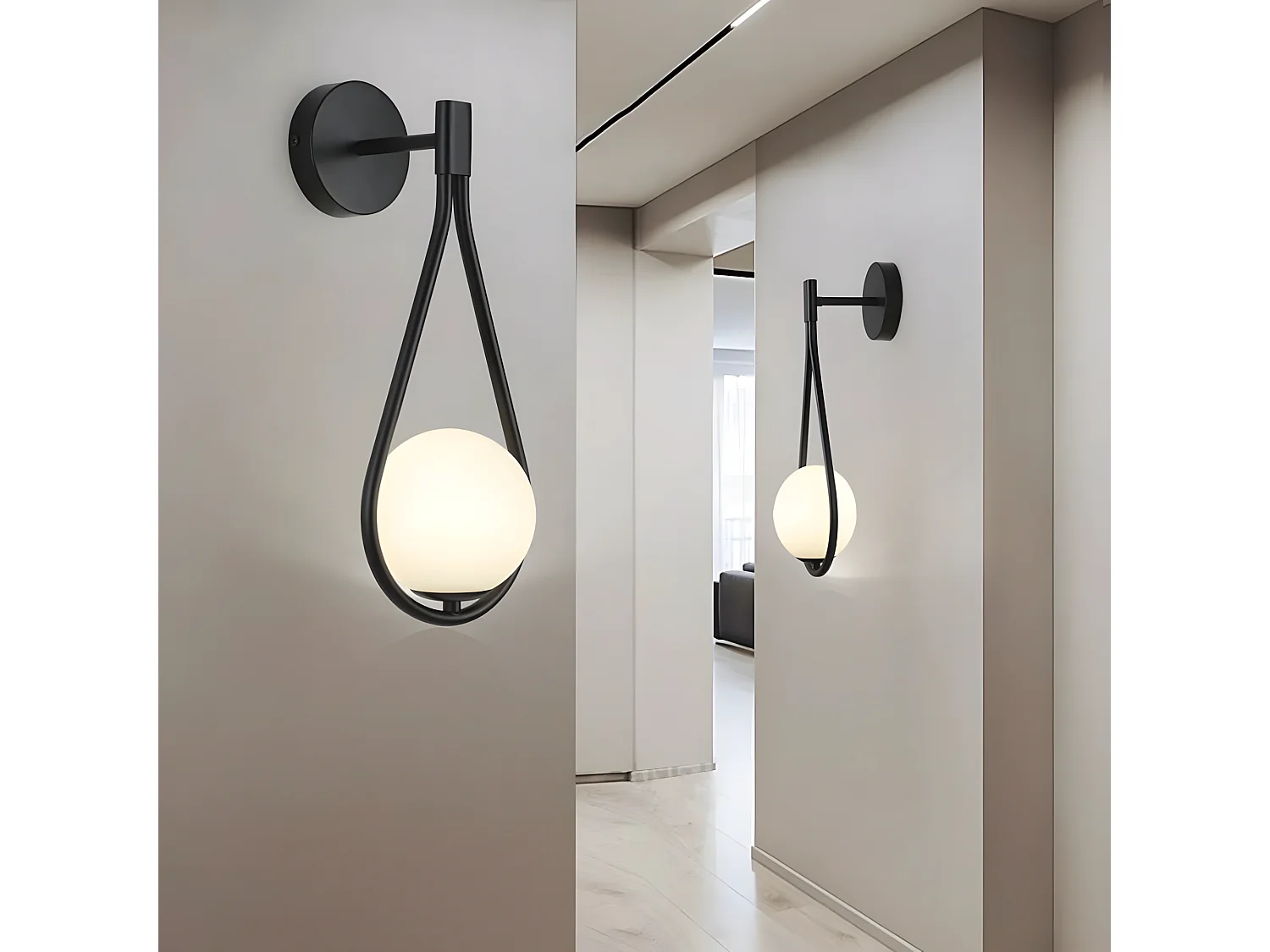 Applique Murale Toolight G093-1W Black White