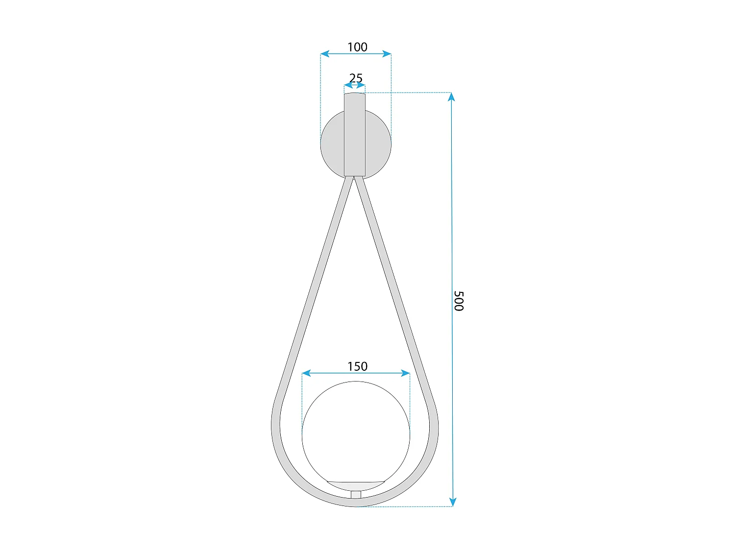 Applique Murale Toolight G093-1W Black White