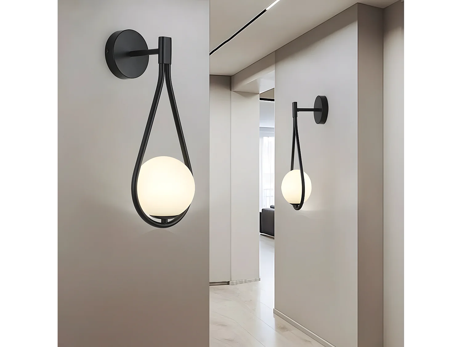 Lampada Da Parete Toolight G093-1W Black White