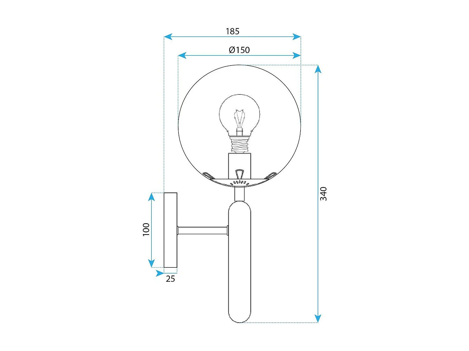 Applique Murale Toolight G098-1W Gold White
