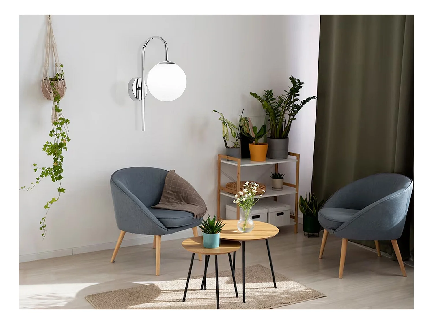 Lâmpada De Parede Toolight G092-1W Chrome White