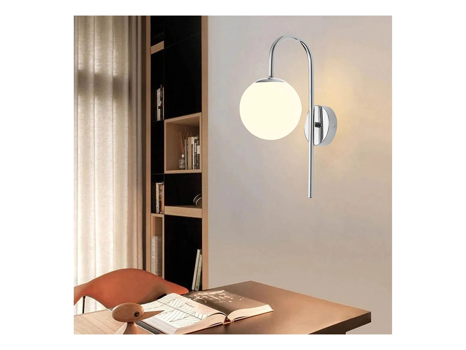 Lâmpada De Parede Toolight G092-1W Chrome White