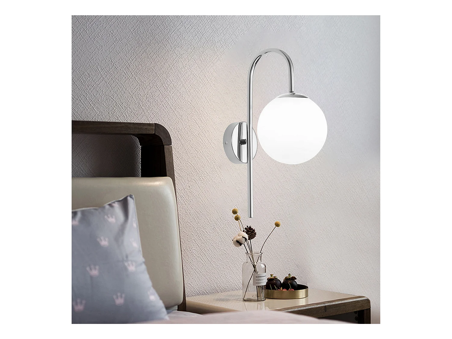 Lâmpada De Parede Toolight G092-1W Chrome White