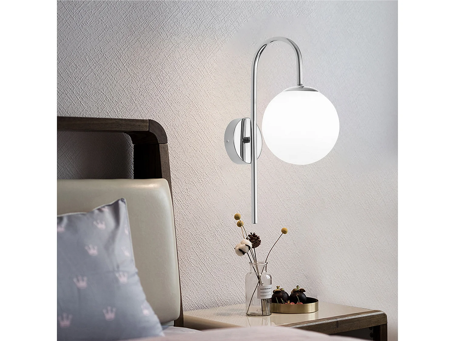 Applique Murale Toolight G092-1W Chrome White