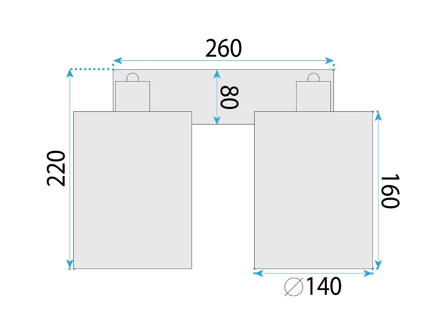 Applique Murale Toolight App1824-2W Black