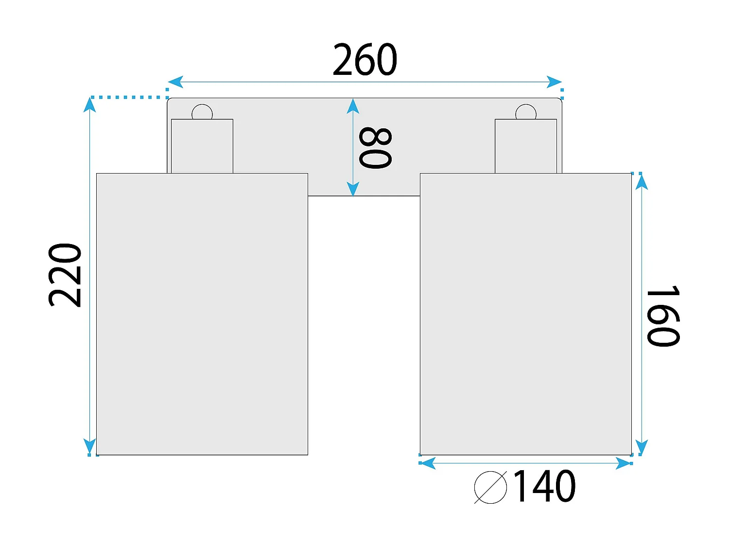 Applique Murale Toolight App1824-2W Black