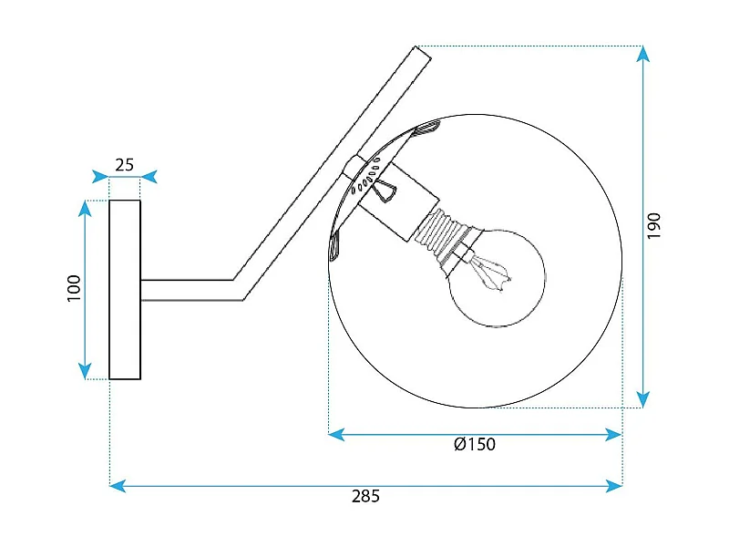 Lámpara De Pared Toolight G100-1W Gold White