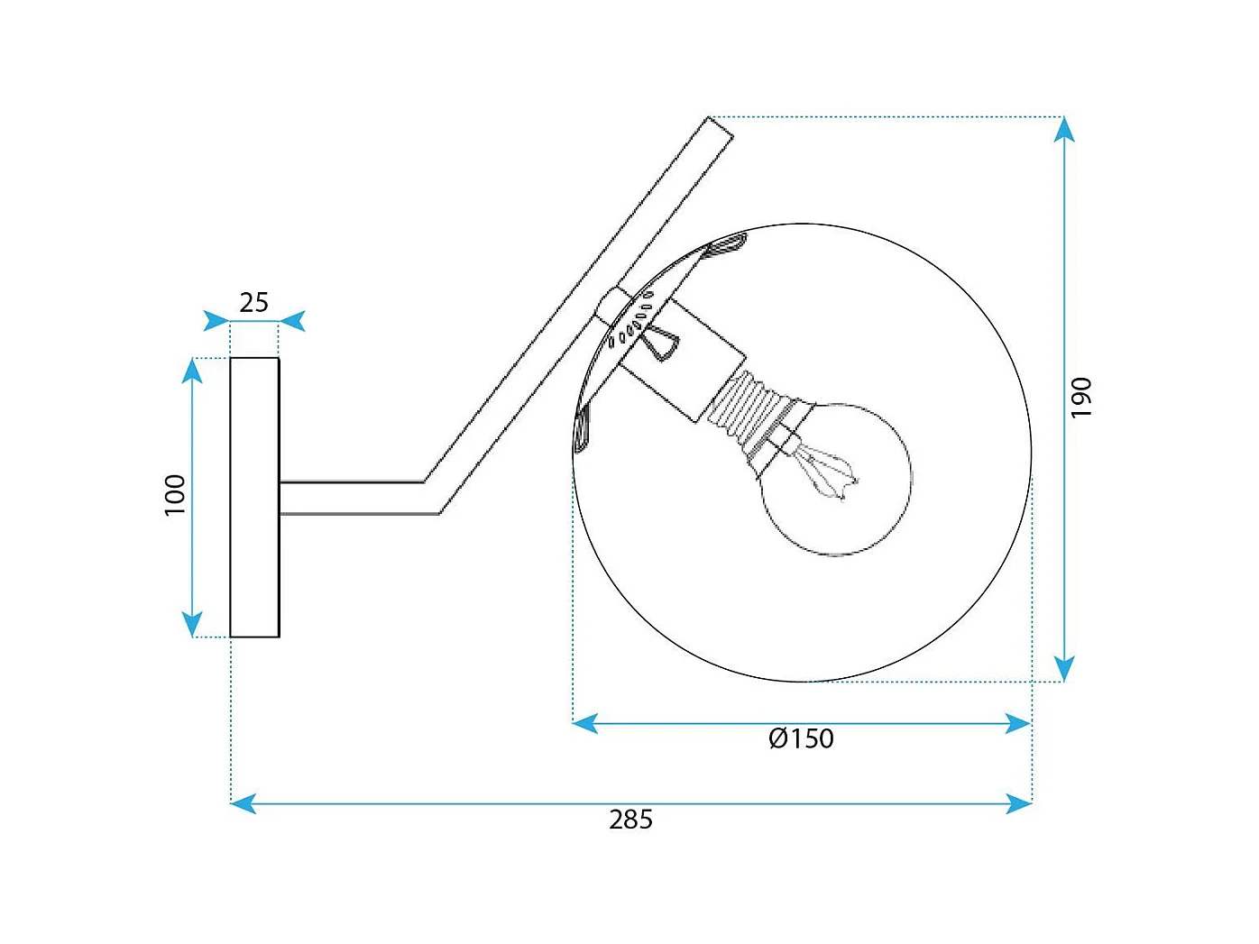 Lámpara De Pared Toolight G100-1W Gold White