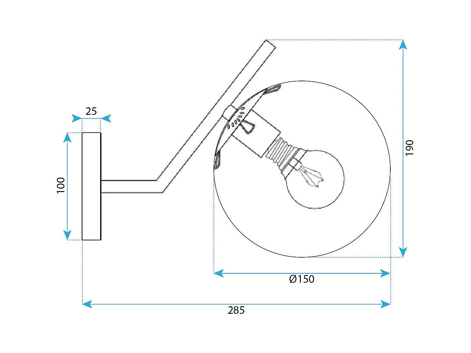 Applique Murale Toolight G100-1W Gold White