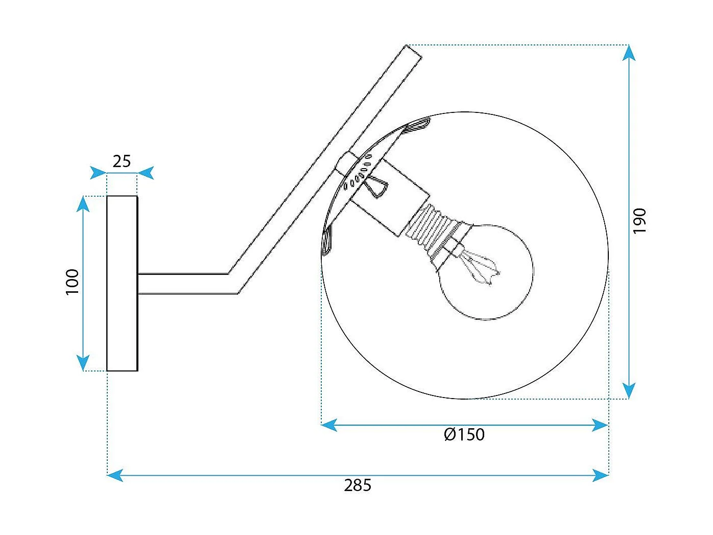 Applique Murale Toolight G100-1W Gold White