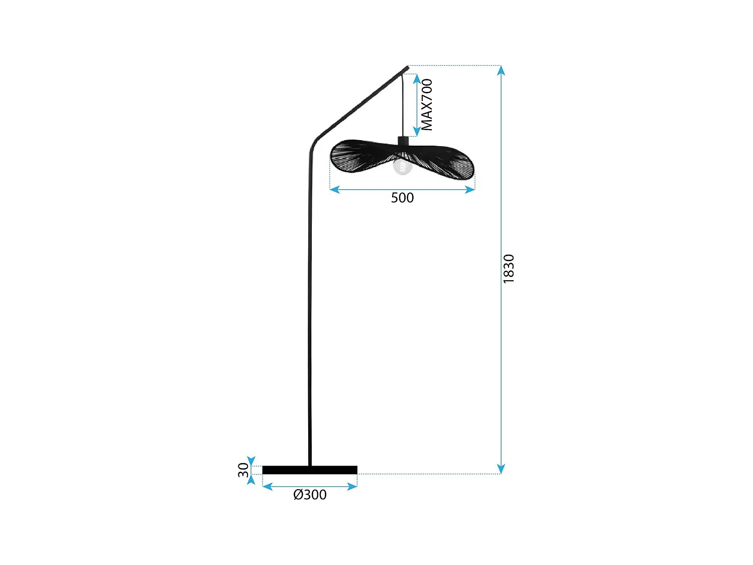 Staande Lamp Toolight App1834-1F Black