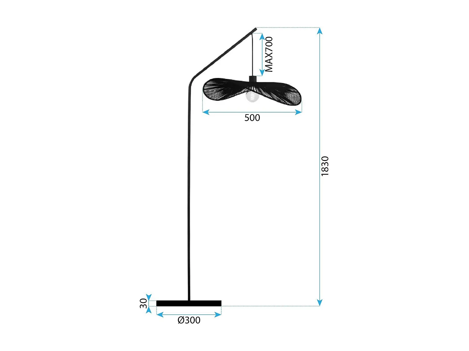 Lampe Autoportante Toolight App1834-1F Black