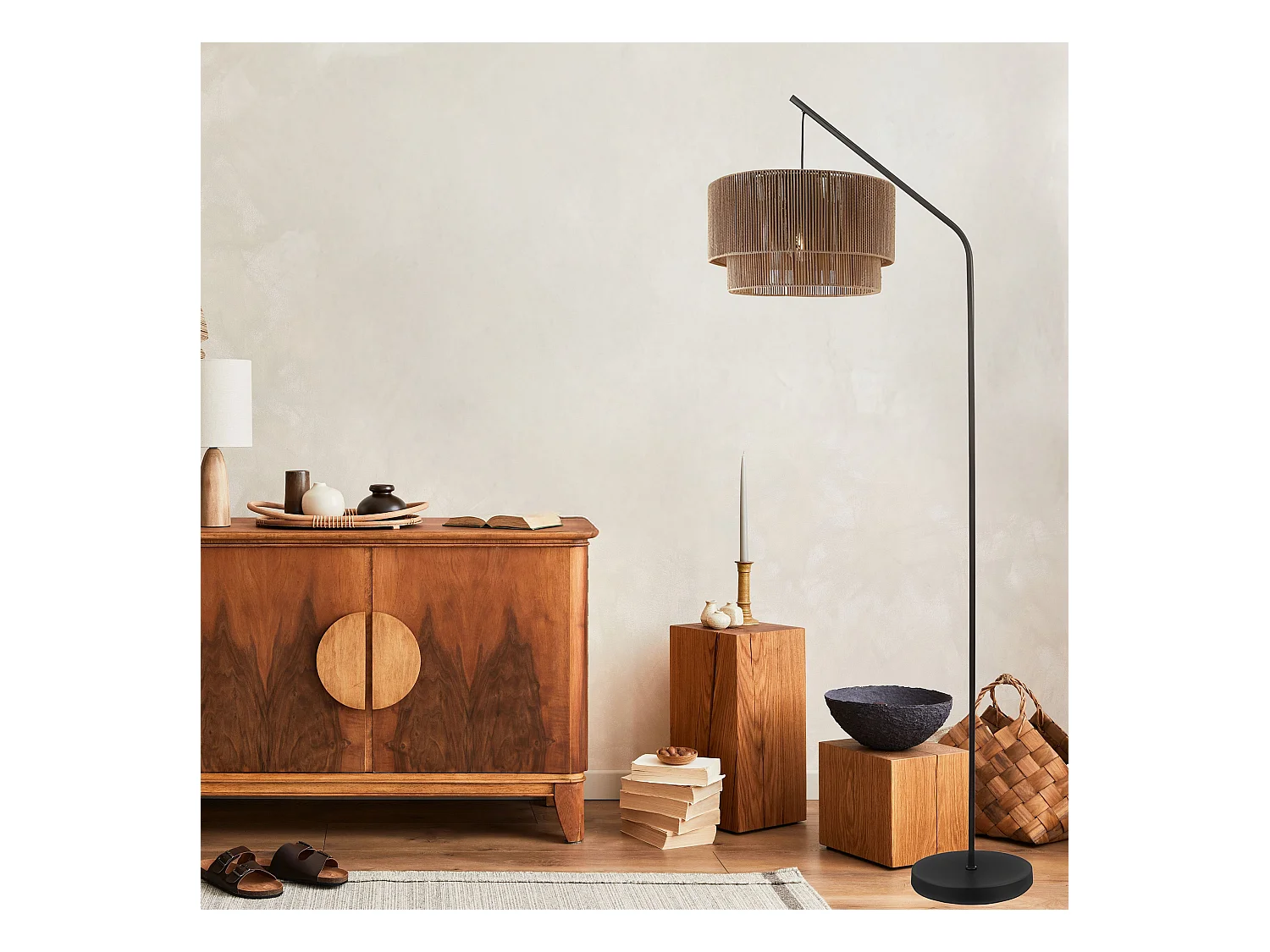 Lampe Autoportante Toolight App1839-1F Black Brown