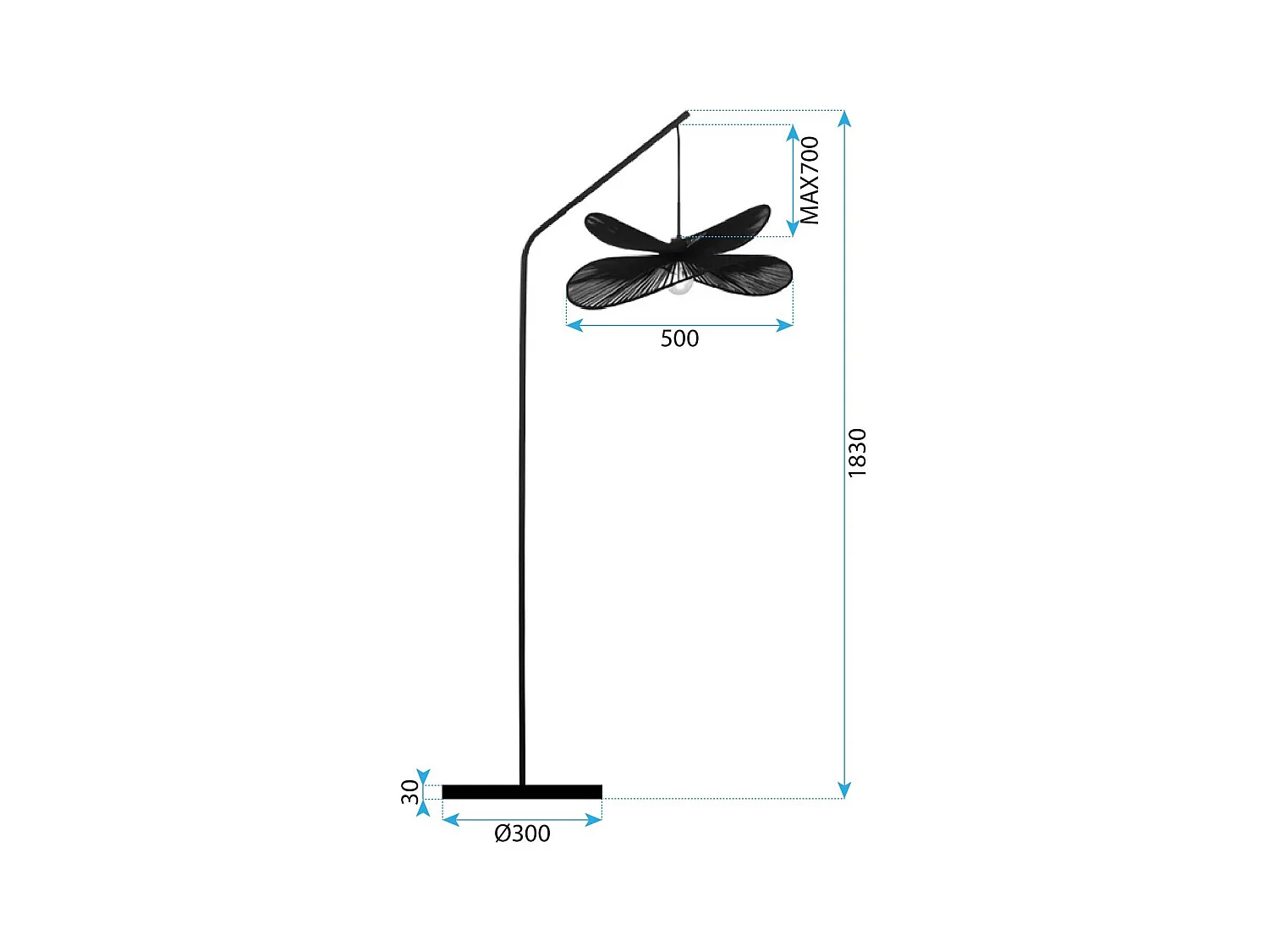 Staande Lamp Toolight App1830-1F Black Brown