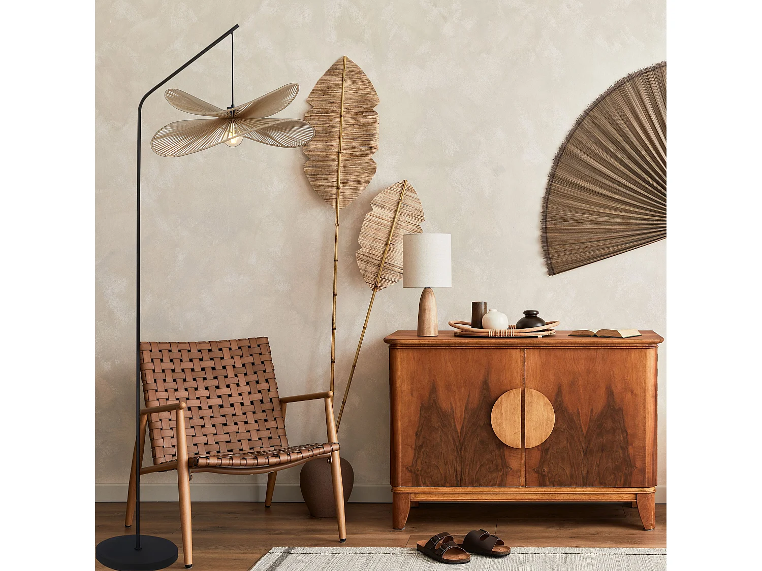 Lampe Autoportante Toolight App1830-1F Black Brown