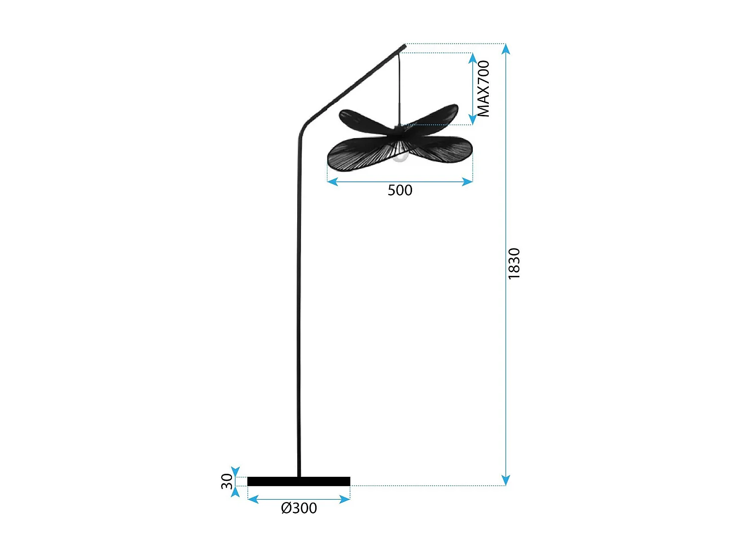 Lampe Autoportante Toolight App1830-1F Black Brown