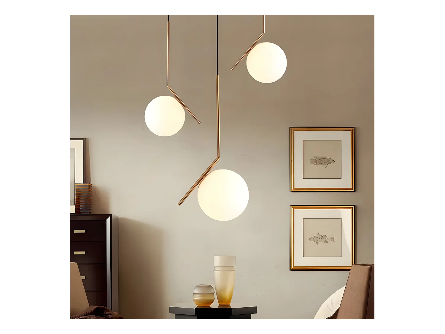 Lampe Suspendue Toolight G106-1W Gold White