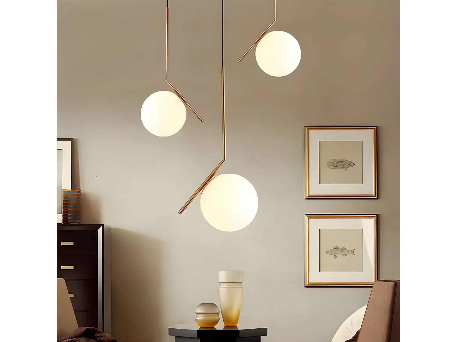 Lampe Suspendue Toolight G106-1W Gold White