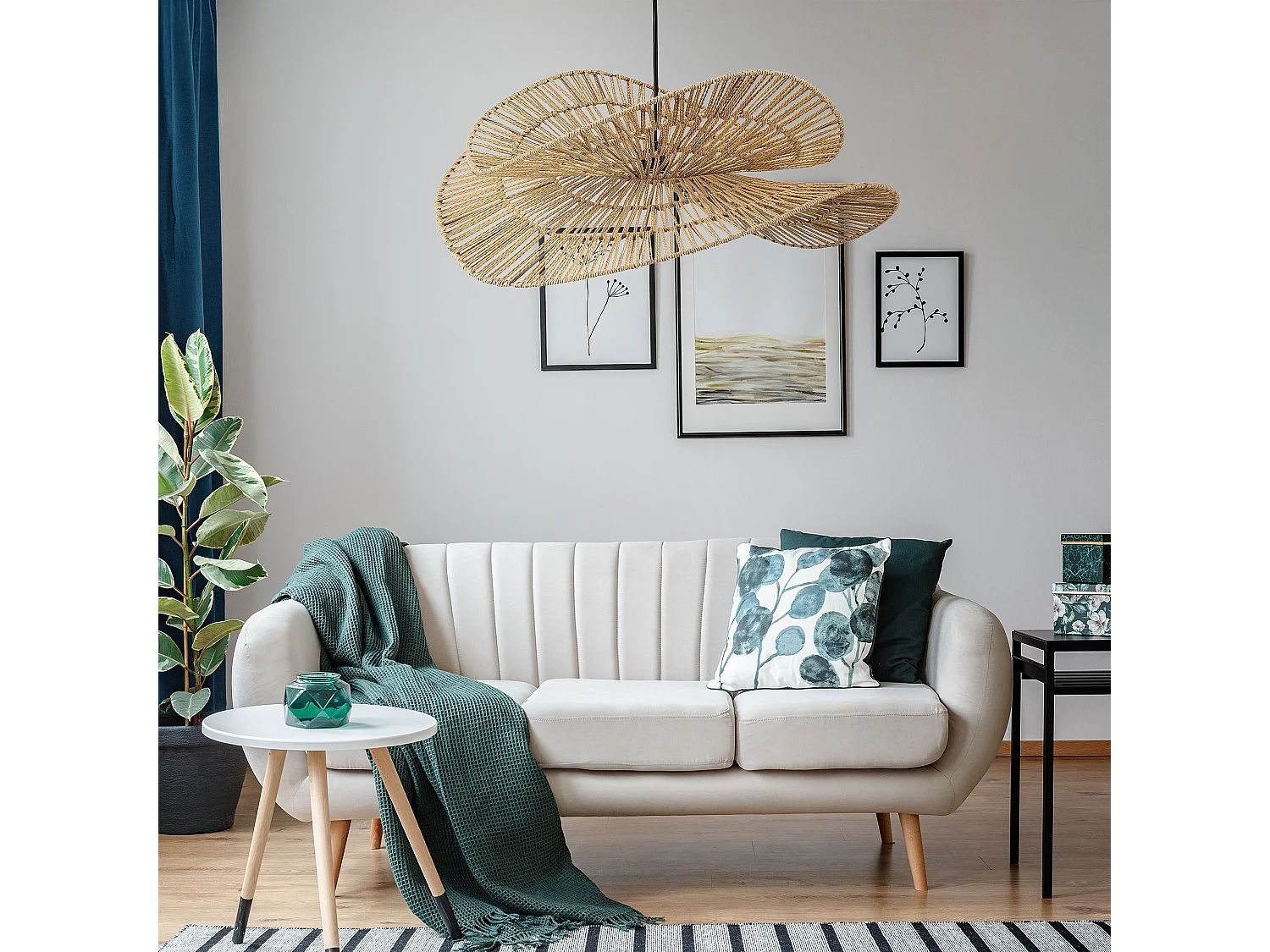 Lampe Suspendue Toolight App1737-1Cp Beige 50Cm