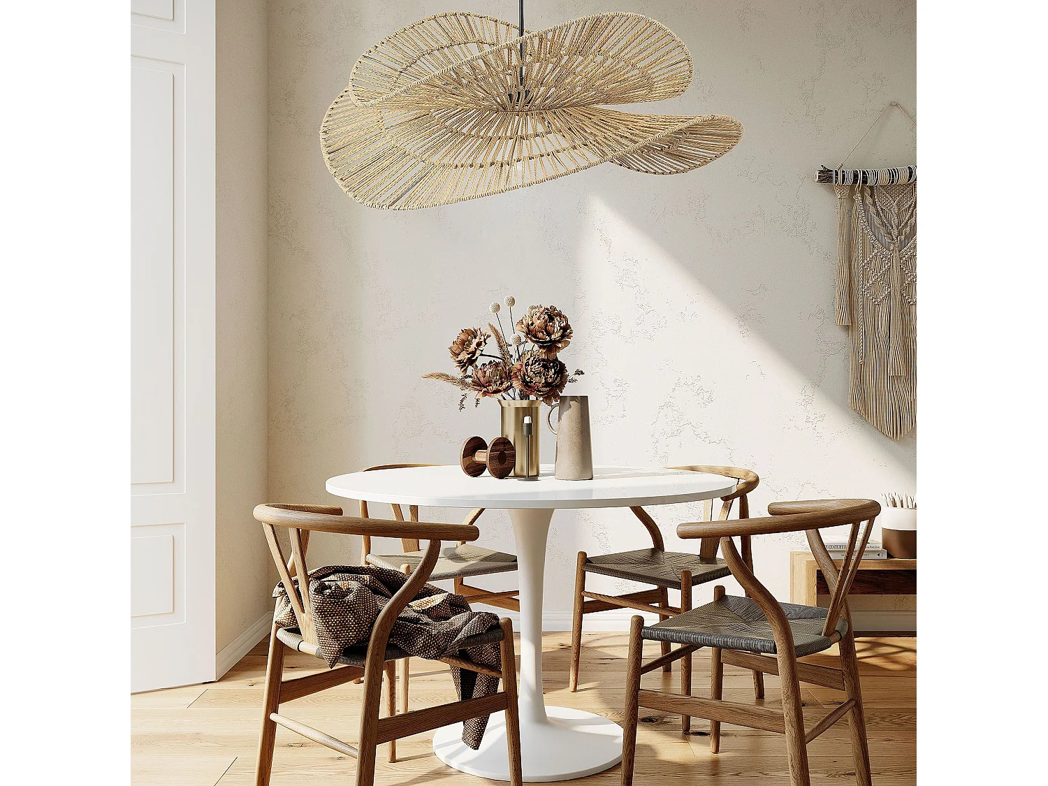 Lampe Suspendue Toolight App1737-1Cp Beige 50Cm