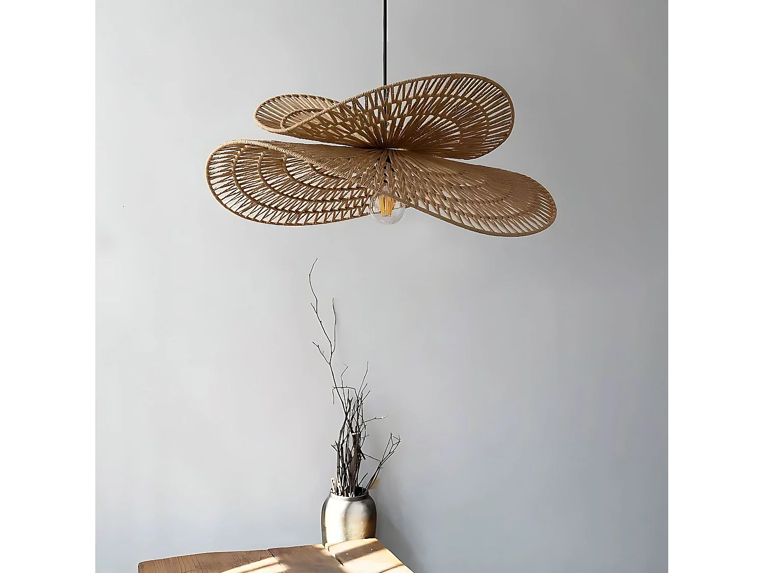 Lampe Suspendue Toolight App1737-1Cp Beige 50Cm