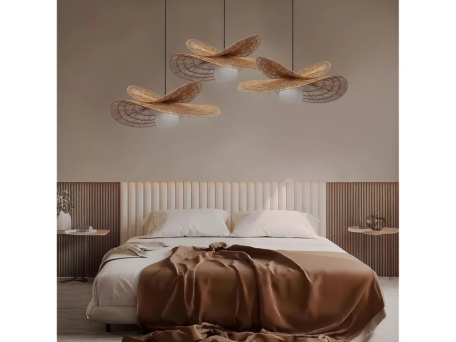 Lampe Suspendue Toolight App1737-1Cp Beige 50Cm