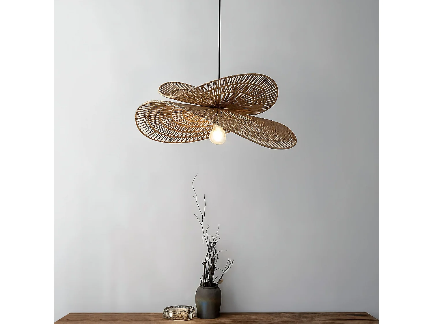 Lampe Suspendue Toolight App1737-1Cp Beige 50Cm