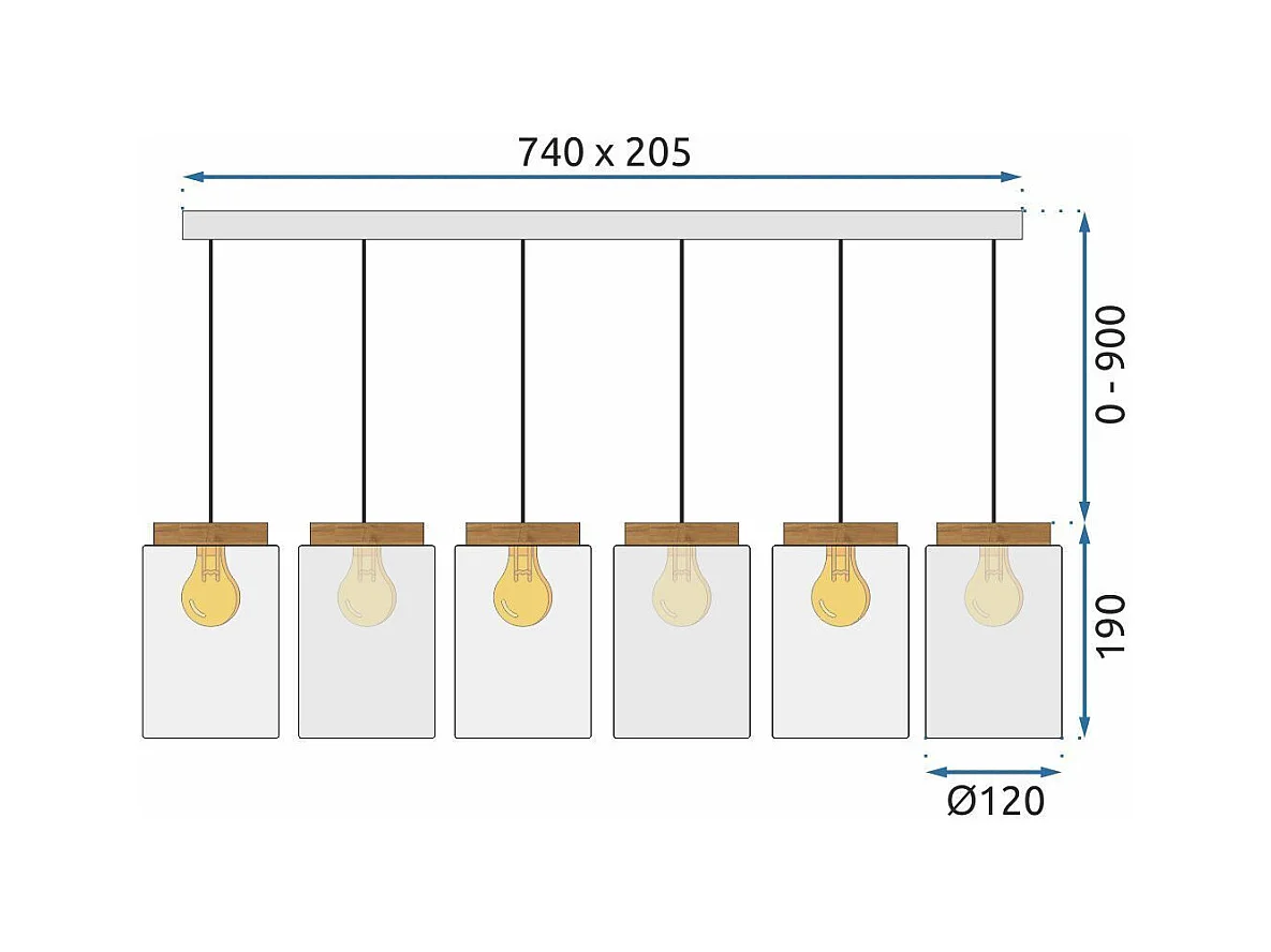 Lampe Suspendue Toolight App1813-6Cp Grey