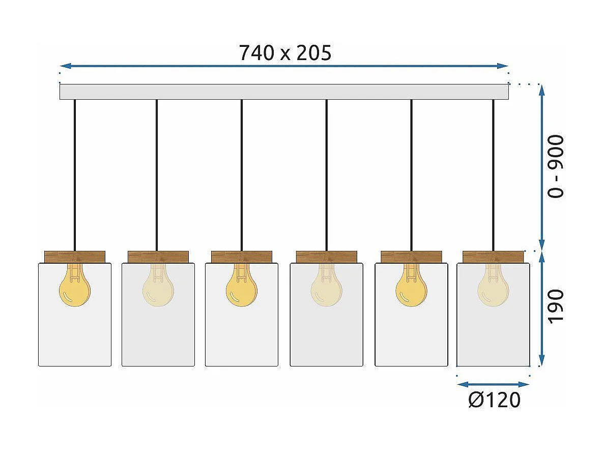 Lampe Suspendue Toolight App1813-6Cp Grey
