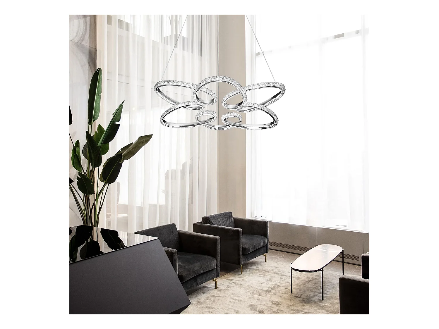 Lampe Suspendue Led Toolight G002-Cp Chrome