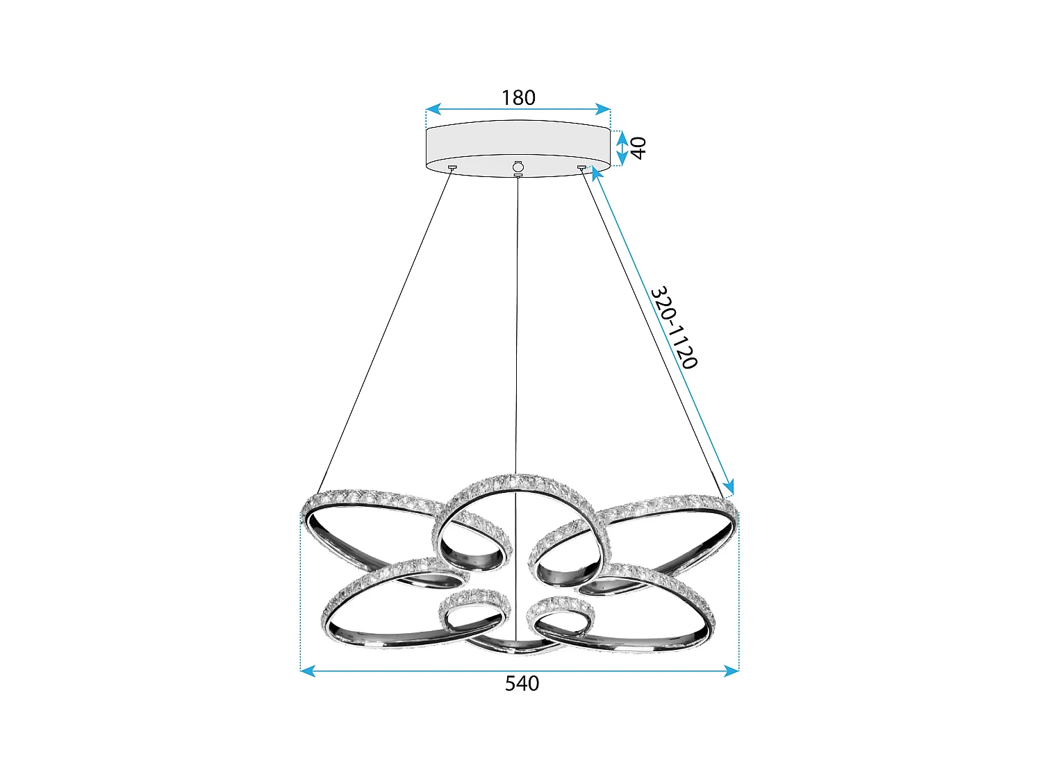 Lampe Suspendue Led Toolight G002-Cp Chrome