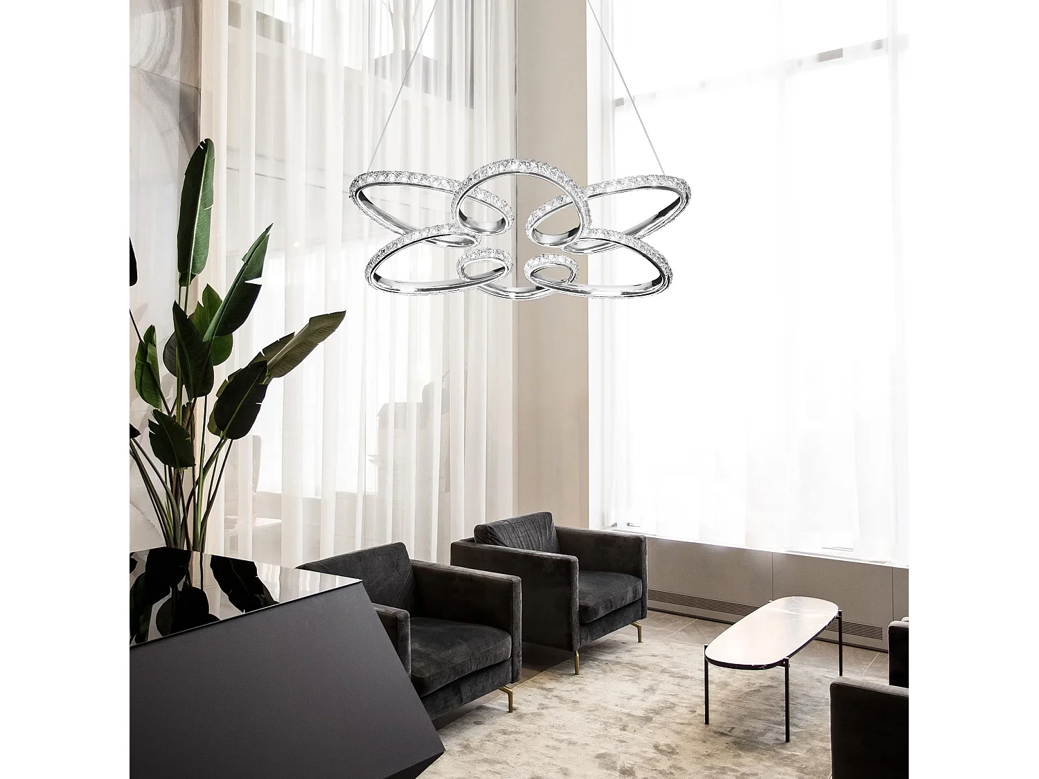 Lampe Suspendue Led Toolight G002-Cp Chrome