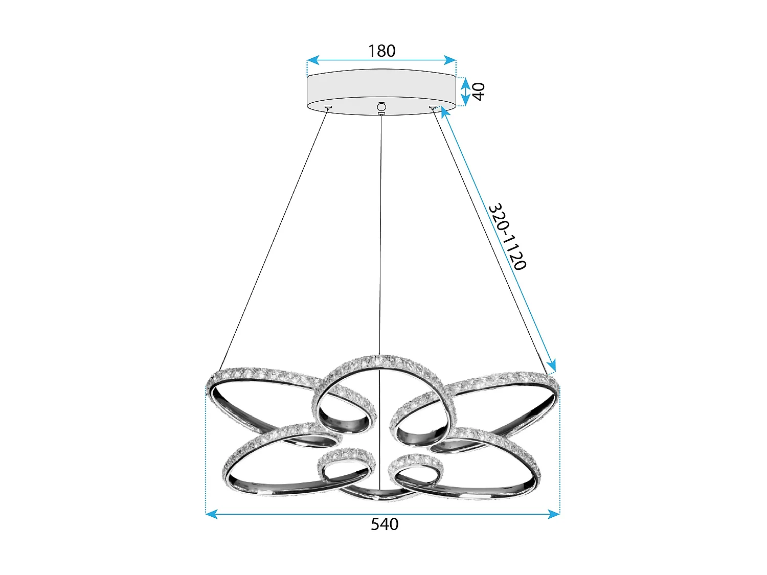 Lampe Suspendue Led Toolight G002-Cp Chrome