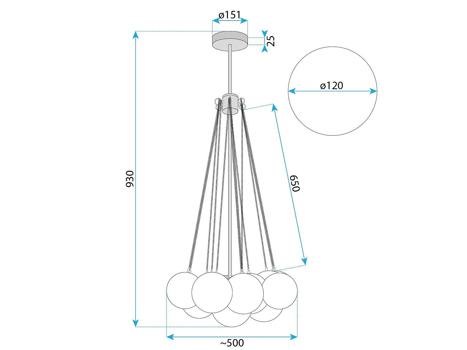 Hanglamp Toolight App1688-12Cp Gold