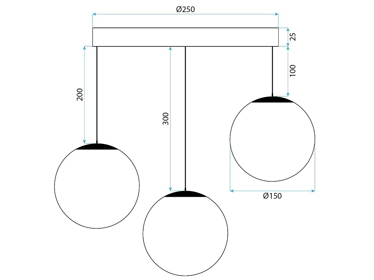 Toolight APP1815-3CPR pendellampa E27