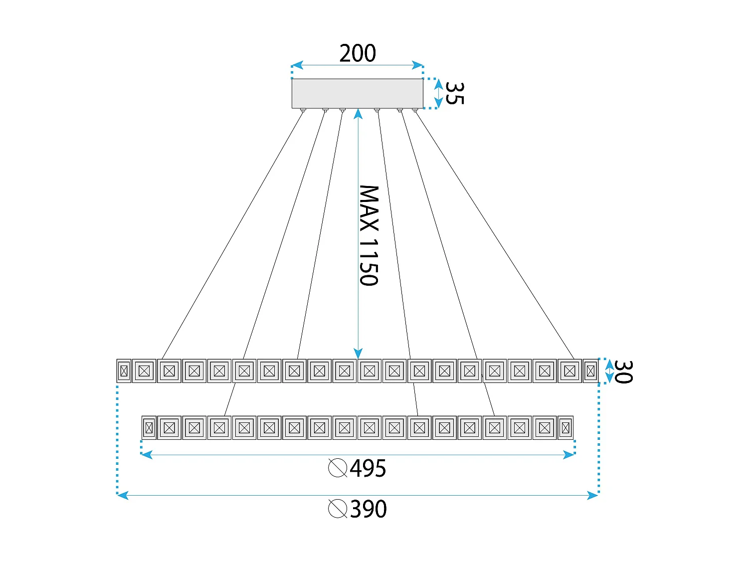 Lampe Suspendue Led Toolight Ms012-Cp Rose Gold