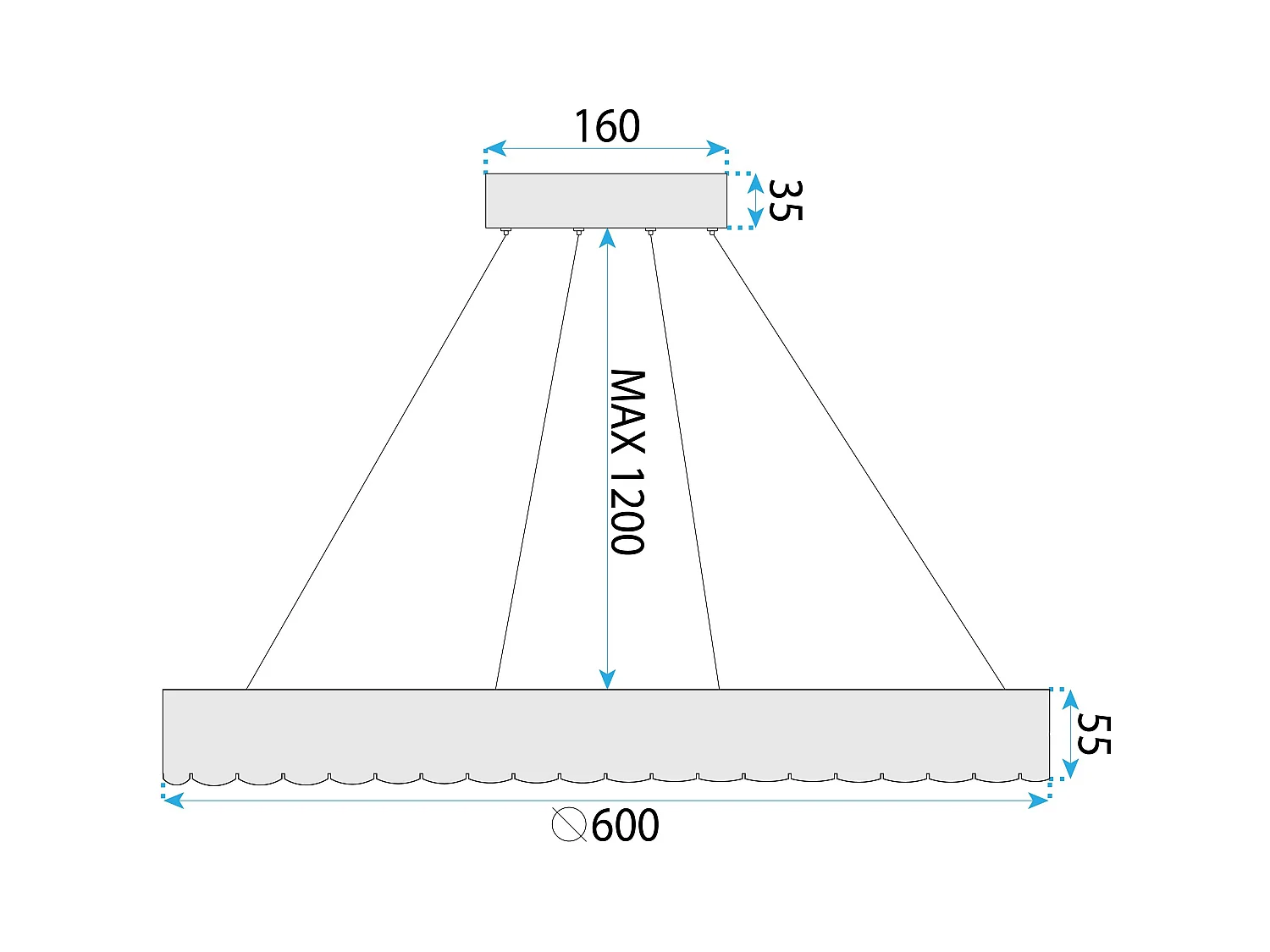 Hängelampe Led Toolight Ms019-Cp Rose Gold 60Cm