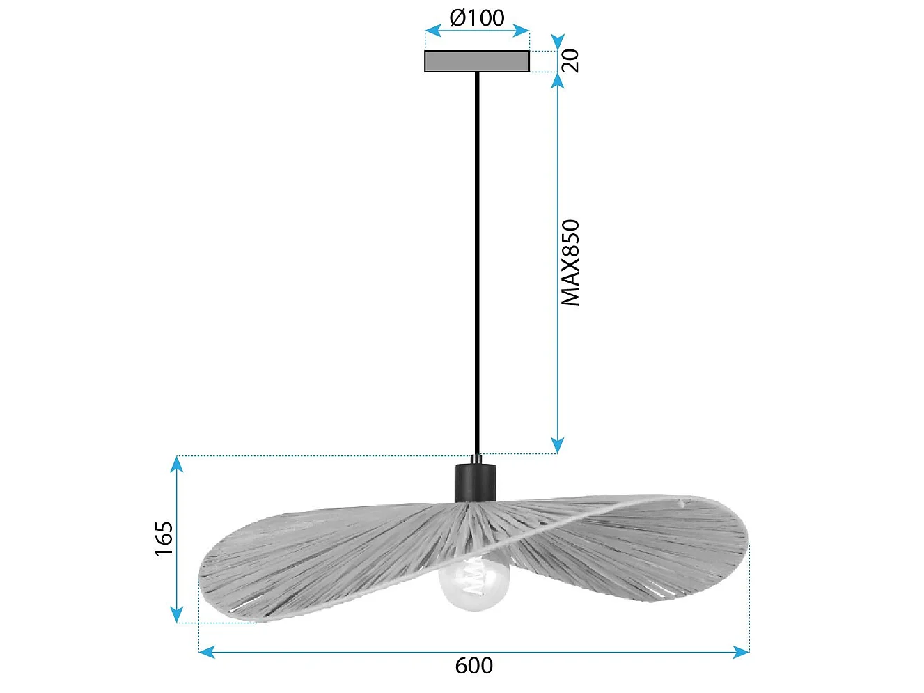 Plafonnière Toolight App1831-1Cp Black